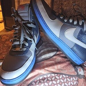 🔥 Near New Nike Air Force 1 High Downtown 2013, Distance Blue/Gray, US10.5 🔥